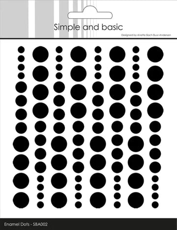 Simple and Basic - Enamel Dots - Jet Black / Sort sba002