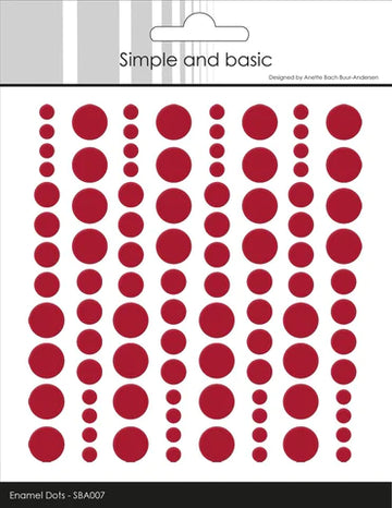 Simple and Basic - Enamel Dots - Chili Red / Rød sba007