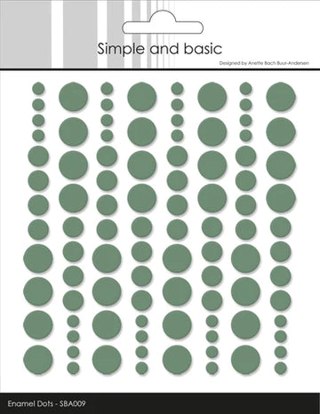 Simple and Basic - Enamel Dots - Eucalyptus / Armygrøn sba009