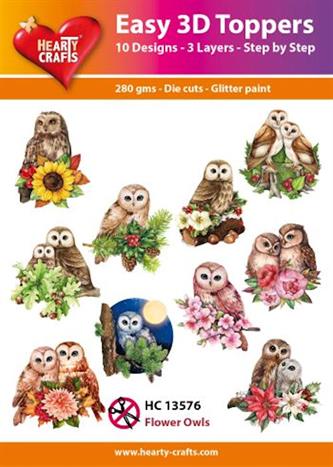 Toppers 3D  Flower Owls hc13576