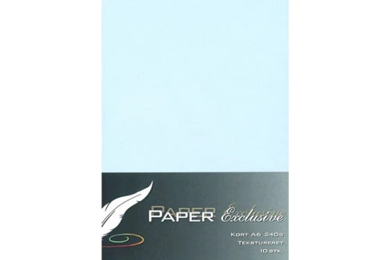 Paper Exclusive Kort A6 240g babyblå tekstureret 10stk.