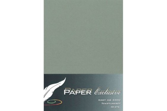 Paper Exclusive Kort A6 240g mørkegrå tekstureret 10stk.