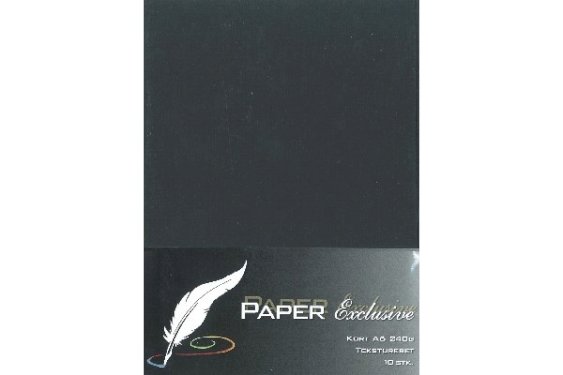 Paper Exclusive Kort A6 240g sort tekstureret 10stk.