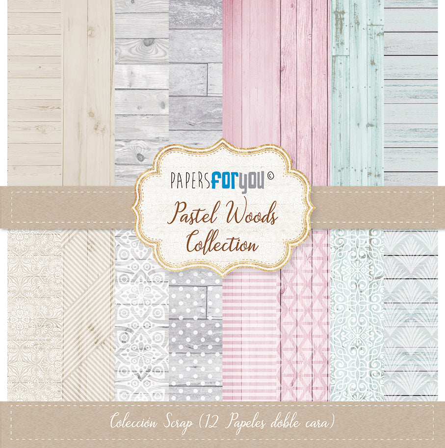 Scrapark 12' x 12' pakke Papers for you Pastel woods collection