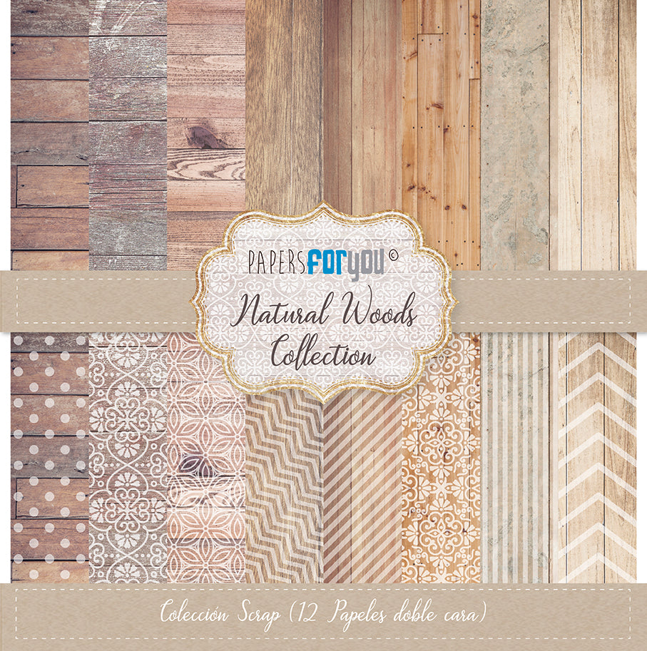 Scrapark 12' x 12' pakke Papers for you Natural woods collection