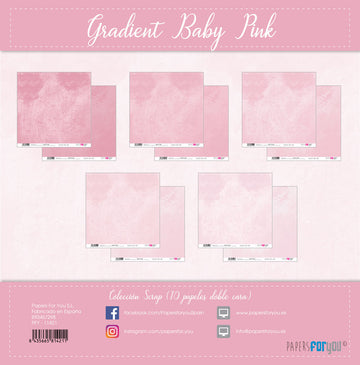 Scrapark 12' x 12' pakke Papers for you Gradient Baby pink collection