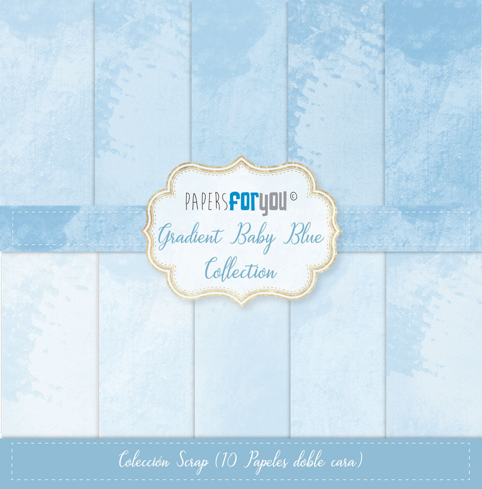 Scrapark 12' x 12' pakke Papers for you Gradient Baby blue collection