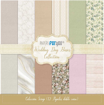 Scrapark 12' x 12' pakke Papers for you Wedding day basics collection