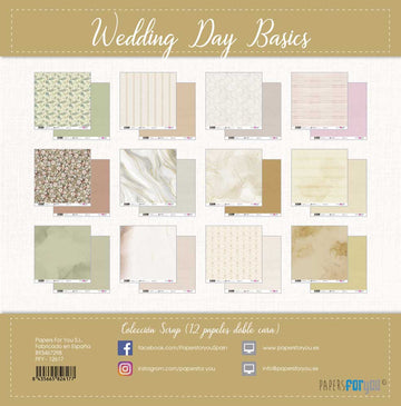 Scrapark 12' x 12' pakke Papers for you Wedding day basics collection