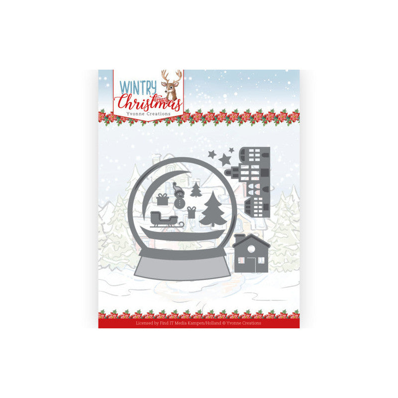 Yvonne Creations - Wintery Christmas - Snowman In Snow Globe - YCD10247