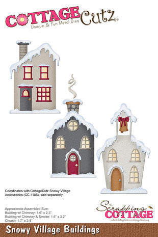 Cottage Cottage Cutz Metal Cutting Dies Snowy Village Buildings