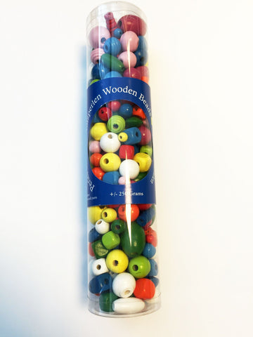 Træperler ass farver 250g