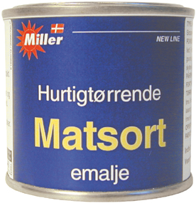 Miller emalje mat sort  125 ml Træ/metal