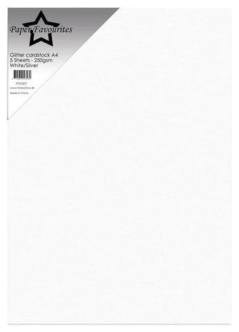 Glitter karton White/silver