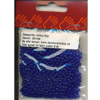 Glasperler/Rocailles 2,5mm/20g kongeblå