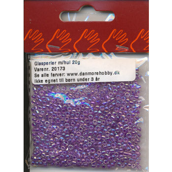 Glasperler/Rocailles 2,5mm/20g lilla Hul: 1mm