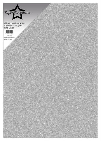 Glitter karton Fine Silver