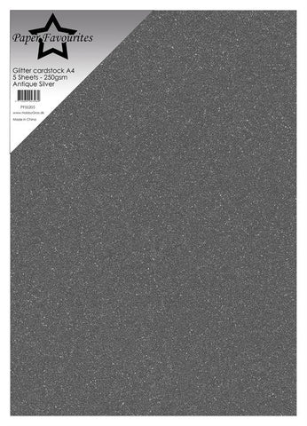 Glitter karton Antique Silver