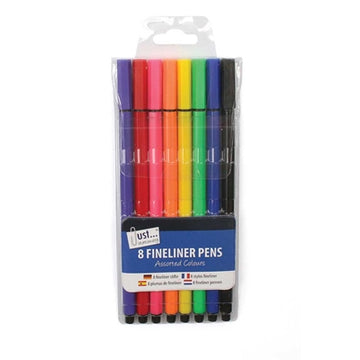 Fineliner penne - 8 ass. farver