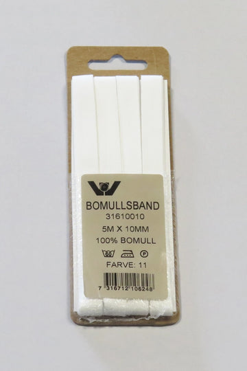 Villy jensen Bændel 10mm. 5 mtr sb hvid