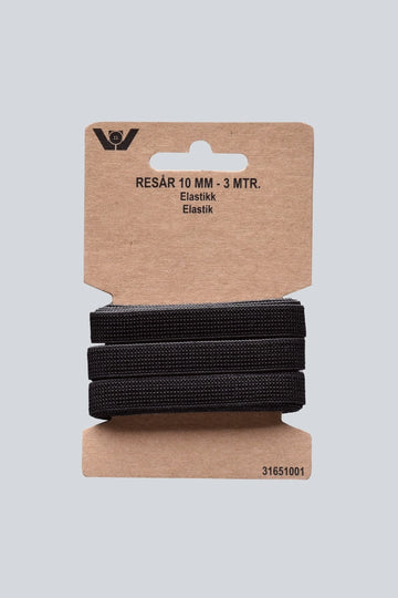 Villy jensen Elastik 10mm. 3 mtr. sb sort