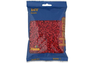 HAMA Hama midi perler 3000stk mørkerød