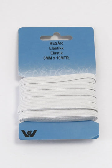 Villy jensen Elastik 6 mm sb 10 meter hvid