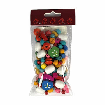 Træperler mix farver & str. mm. 40gram