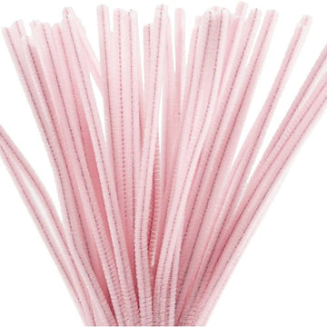 Chenille  50 stk./ 1 pk., L: 30 cm, tykkelse 6 mm, rosa