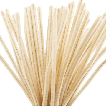 Chenille  50 stk./ 1 pk., L: 30 cm, tykkelse 6 mm, beige