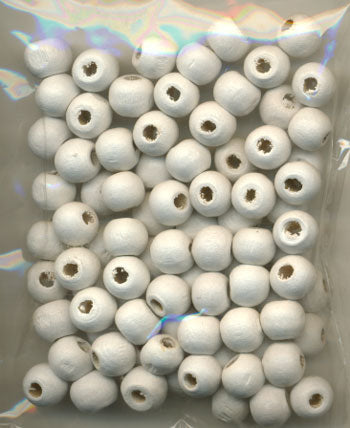 Hvide træperler 12 mm