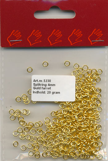 Split ring 4mm x 0,8mm guld fv.