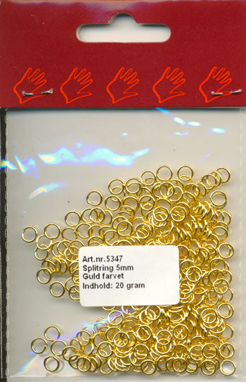 Split ring guld fv.5mm x 0,8mm