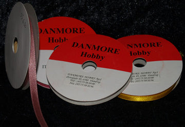 Satinbånd 6mm x 10meter gammel rosa