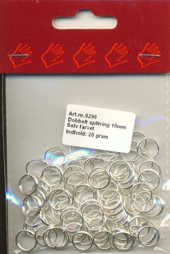 Split ring dobbel sølv fv.10mm x 0,7