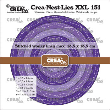 Dies Crealies CLNestXXL131 XXL 131 med 2 slingrende stiklinier.