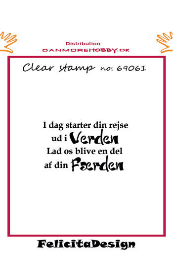 Felicitadesign Stempel 'I dag starter din rejse...'