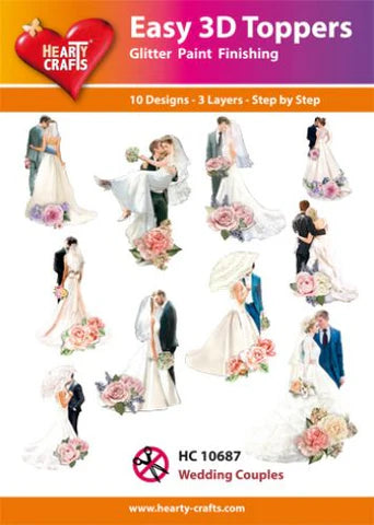 751687 Easy 3D Toppers 10 ASS. HC10687 wedding couple