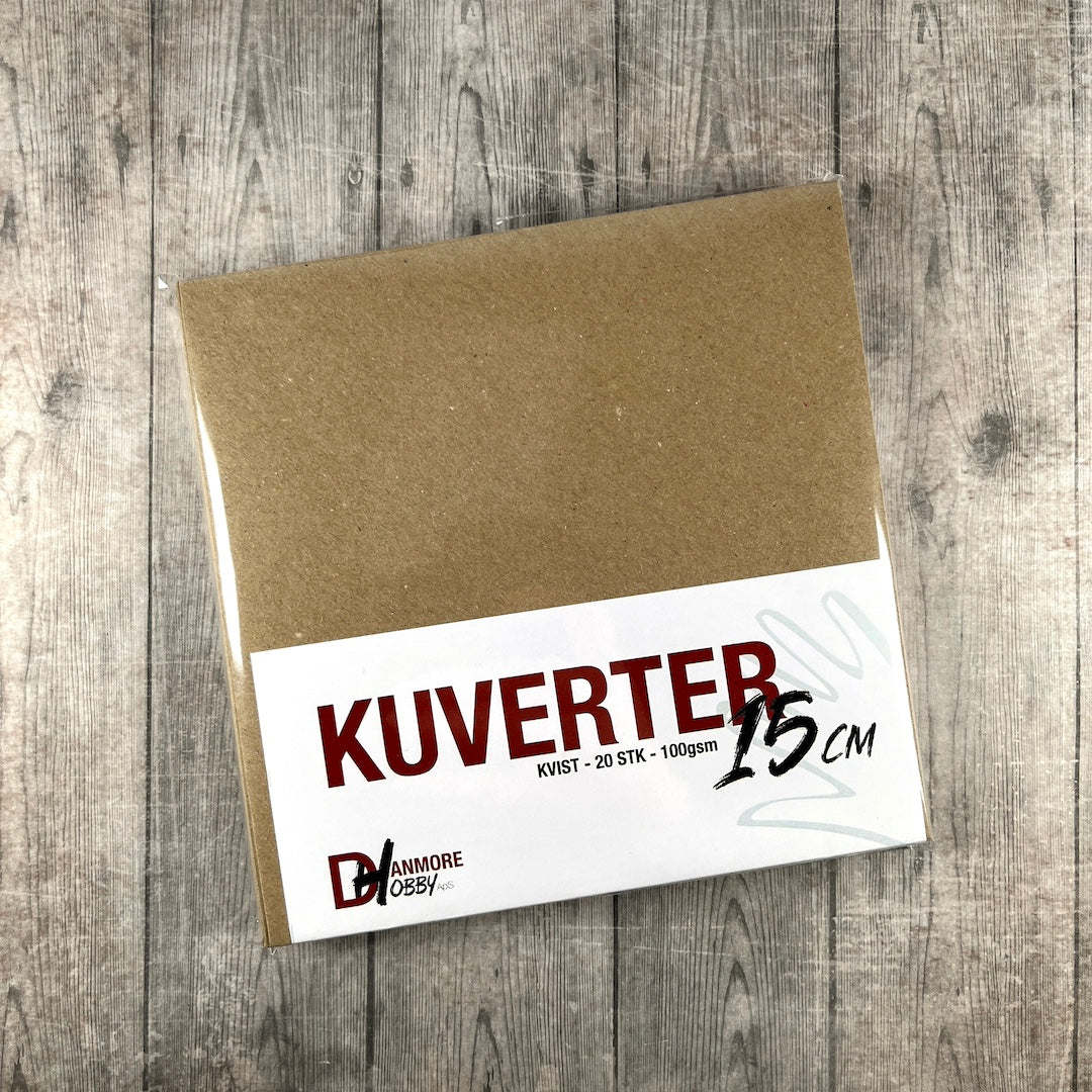 Kuvert 15,5 x15,5 genbrugs m/spids