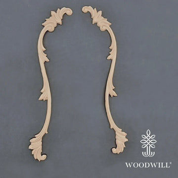 Wood Carving  ,  37,5 x 5 cm sæt m 2 stk