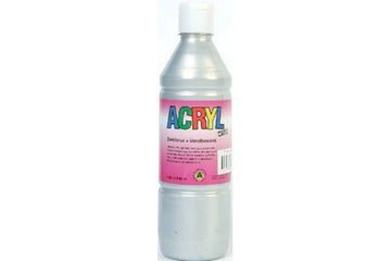 Acryl metallic sølv 500ml