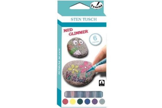 Touché Sten tusch med glimmer 6stk. ass.