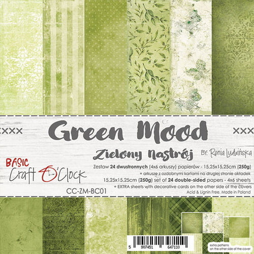 Design papir pakke Green Mood 15 x 15cm
