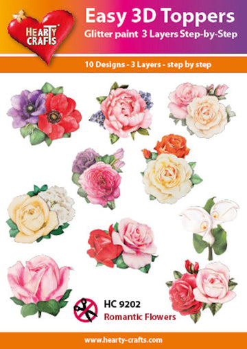 3D toppers Romantic flowers