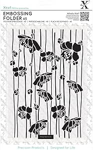 Xcut  A5 Embossing Folder, blomster på stribe
