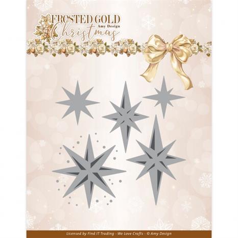 Amy Design Dies "Frosted Gold Stars" ADD10322 stjerne ophæng