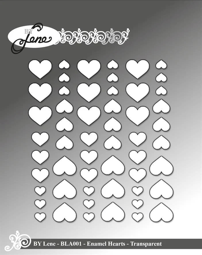 Enamel hjerte dots klar