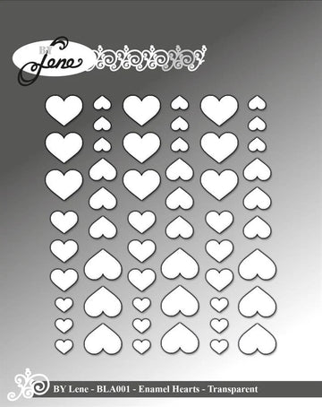 Enamel hjerte dots klar