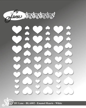 Enamel hjerte dots hvid