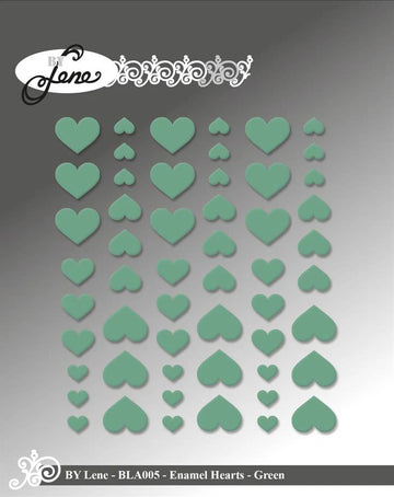 Enamel hjerte dots  Grøn